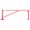 Swing barrier | to be fixed by plugs, hot-dip galvanized and red coated with white reflecting rings | clear width: 2500 mm | with Euro profile cylinder lock